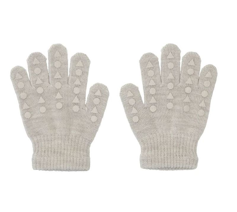 Antiskli Fingervanter i merinoull Sand